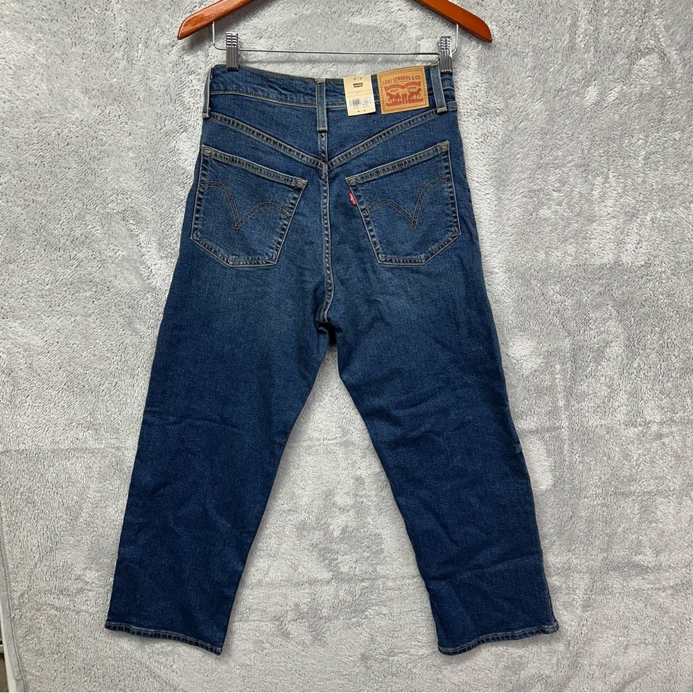 NWT Levi’s Ribcage Straight Ankle Jeans 29x27 High Rise Medium Wash - Picture 3 of 12